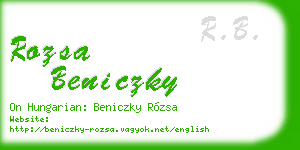 rozsa beniczky business card