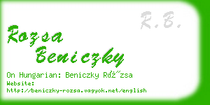 rozsa beniczky business card